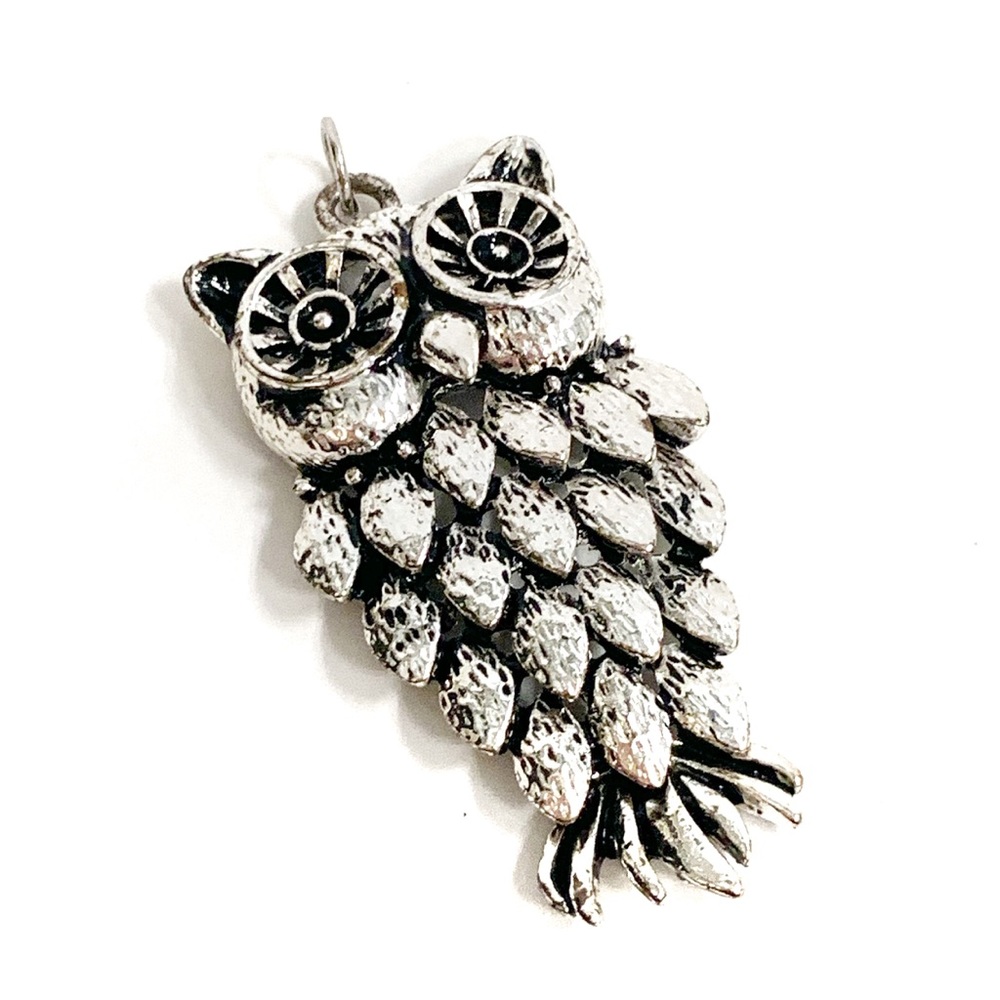 Owl Pendant Silver Tone NWOT
